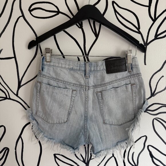 One Teaspoon Embroidered Good Vibes Only Bandit Shorts - Picture 3 of 3